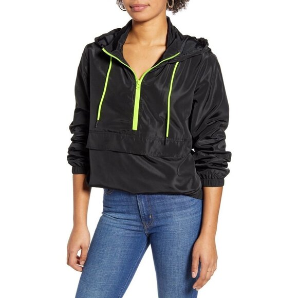 Ten Sixty Sherman Half Zip Windbreaker, Size Medium - Black - Picture 1 of 2